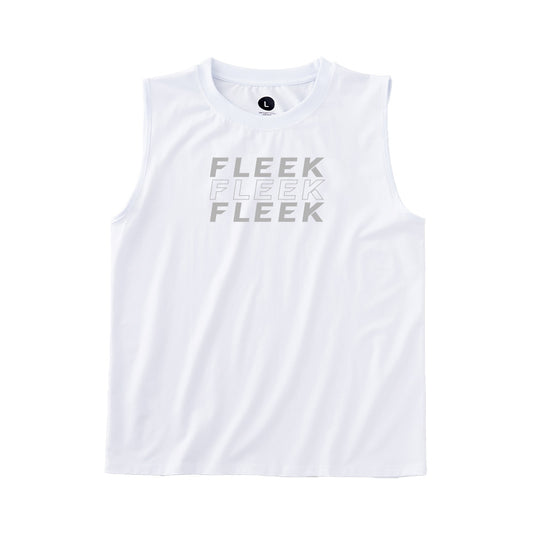 FLEEK ワークアウト スリーブレスシャツ ホワイト ストリーム