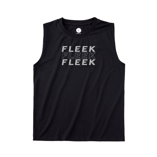 FLEEK ワークアウト スリーブレスシャツ ブラック ストリーム