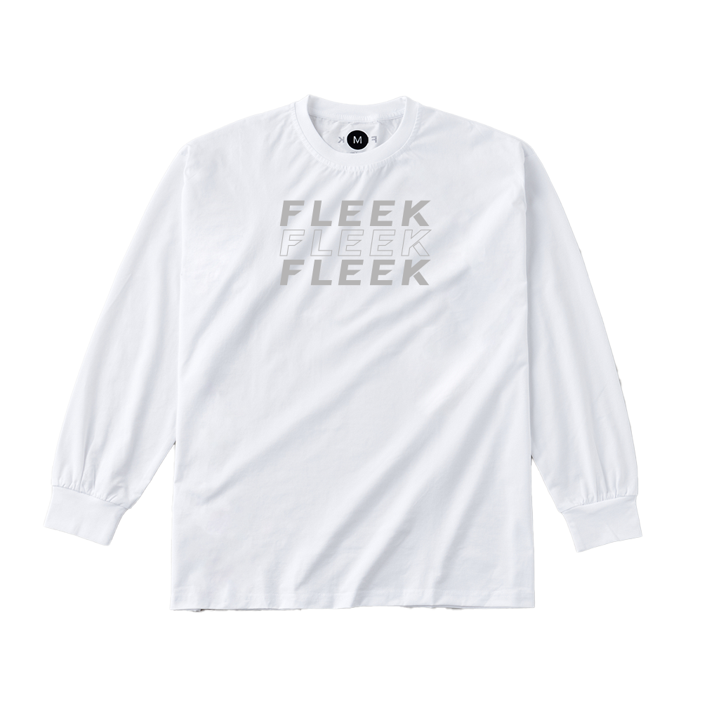 FLEEK ドライクルーネック ロングスリーブシャツ ホワイト ストリーム