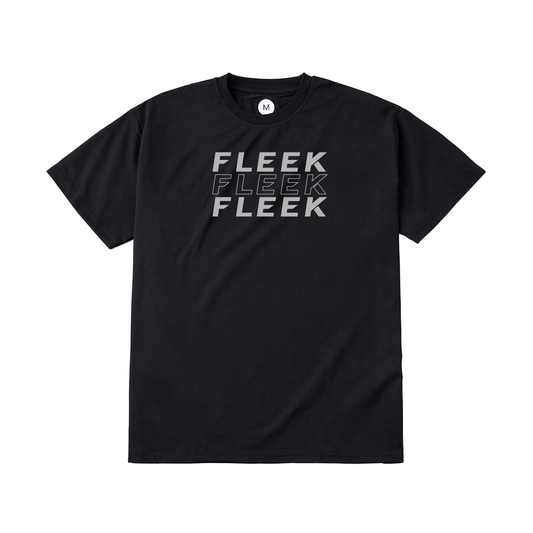 FLEEK ドライクルーネック ショートスリーブシャツ ブラック ストリーム